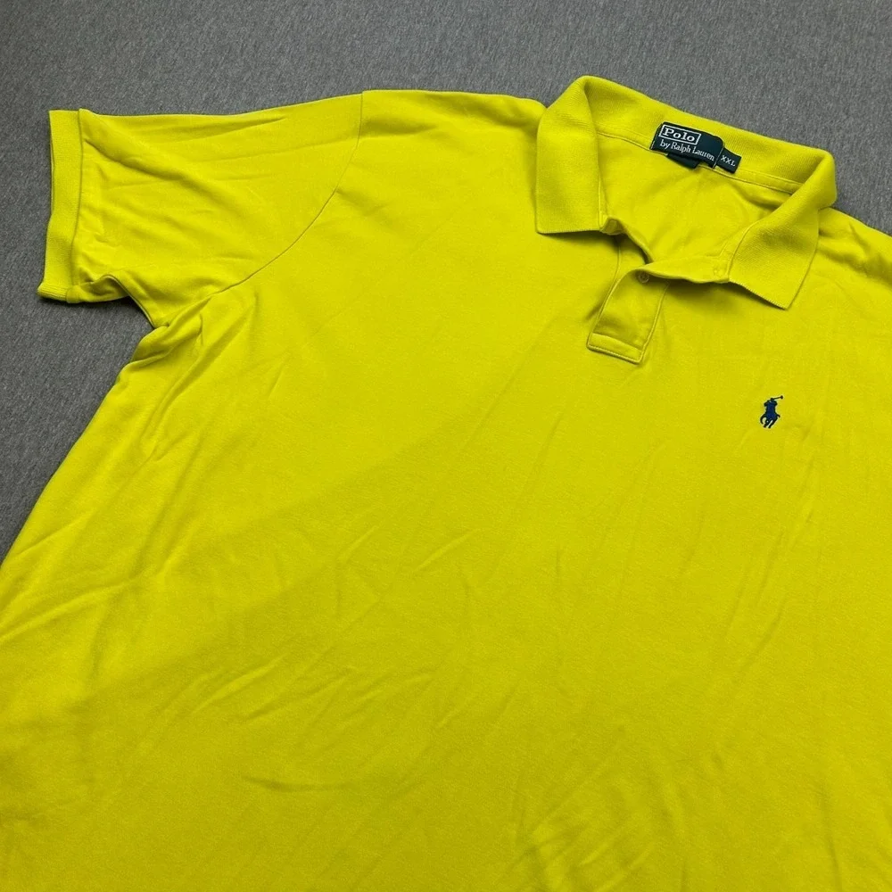 Polo Ralph Lauren Short Sleeve Golf Polo Mens XXL Yellow Cotton *RIPS*